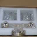Bathroom Light Fixtures, 2-Light Brass Vanity Wall Light Over Mirror with Clear Tulip Glass Shade for Bedroom Living Room (Hardwired)