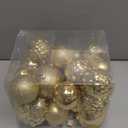 Christmas Balls Ornaments -36pcs Shatterproof Christmas Tree Decorations with Hanging Loop for Xmas Tree Wedding Holiday Party Home Decor,6 Styles in 3 SizesGold