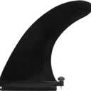 Generic Premium SUP Single Center Fin: No-Tool Installation with Screw, Fiberglass Reinforced Replacement Fin for Paddle Boards, Large, black