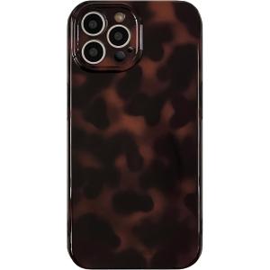 Aesthetic Tortoise Shell Phone Case for iPhone 15 Pro 6.1in, Retro Cool Girl Leopard Print Brown Amber Trendy Full Camera Protective Cover for iPhone 15 pro, 6.1"