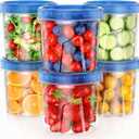 6 Pack-24 OZ Freezer Storage Containers Set, Small Plastic Containers with Twist Top Lids, Reusable Soup Containers for Meal Prep, Lunch, Leftovers
