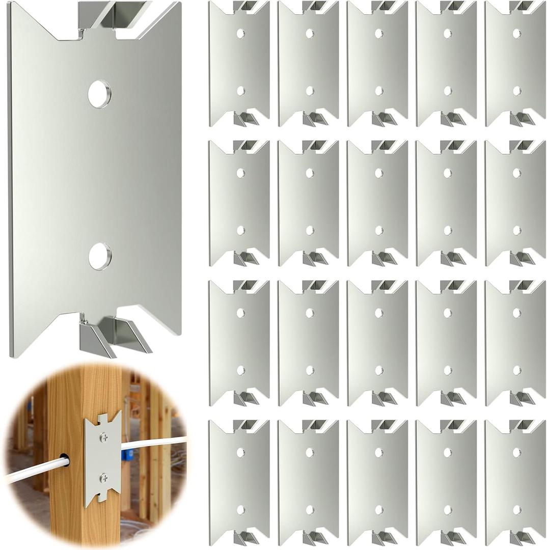 50 Pack Nail Protection Plate for Wood Studs, Cable Wire Protector, 1.5 x 2.5 Inch Anti-Nail Shield