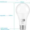 Qualilux Dusk to Dawn Light Bulbs Outdoor 850 Lumen, 60W Equivalent, Daylight Deluxe 6000K, LED 9.5W, A19, E26 Base, 4-Pack, HQ-H010