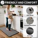 YDKGL Kitchen Rugs Non Slip Washable, Rubber Backing Soft Chenille Braided Kitchen Mats for Floor, Super Absorbent Kitchen Runner Rug Standing Mat Sink Mat, Easy to Clean, Black 17"x47"