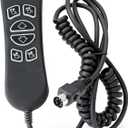 6 Function Key 7 Pin Lift Chair Controller Replacement for HHC HSW306 Hand Control Standard Version, Electric Recliner Handset with USB and Backlight