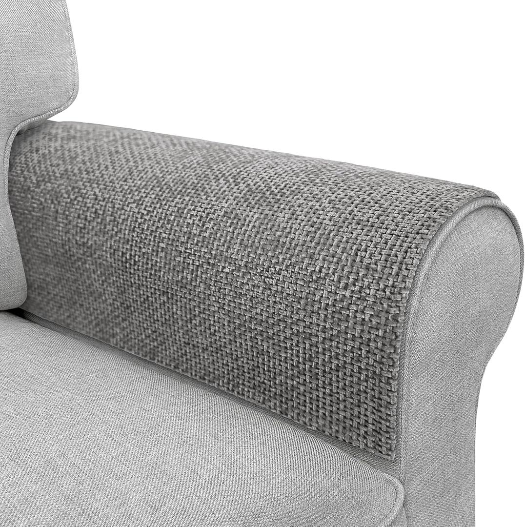 Couch Arm Covers, Sofa Arm Covers, Waterproof Armrest Cover for Sofa, Armchair, Loveseat, Non-Slip Recliner Arm Cover, Headrest Cover, Arm Chair Covers Set of 2 (Gray, 24"20") (Grey)