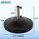US Weight Fillable Free Standing Umbrella Base (Empty, Black)