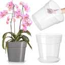 Baderke 3 Pack Clear Nursery Pot Plastic Nursery Pot Large Plant with Drainage Holes for Root Health Indoor Outdoor (11.65 Inches)