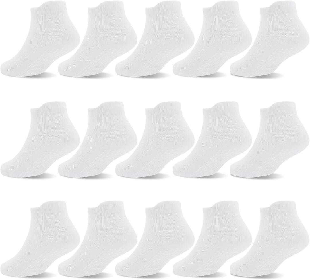 GRPSKCOS Non Slip Toddler Socks 15 Pairs Toddler Grip Anti Skid Low Cut Socks for 1-7 Years Boys Girls