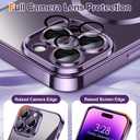 Hython Magnetic Clear for iPhone 14 Pro Case with Camera Lens Protector [Compatible with MagSafe] Luxury Plating Edge Slim Soft TPU Cover Protective Phone Case for iPhone 14 Pro 6.1", Deep Purple
