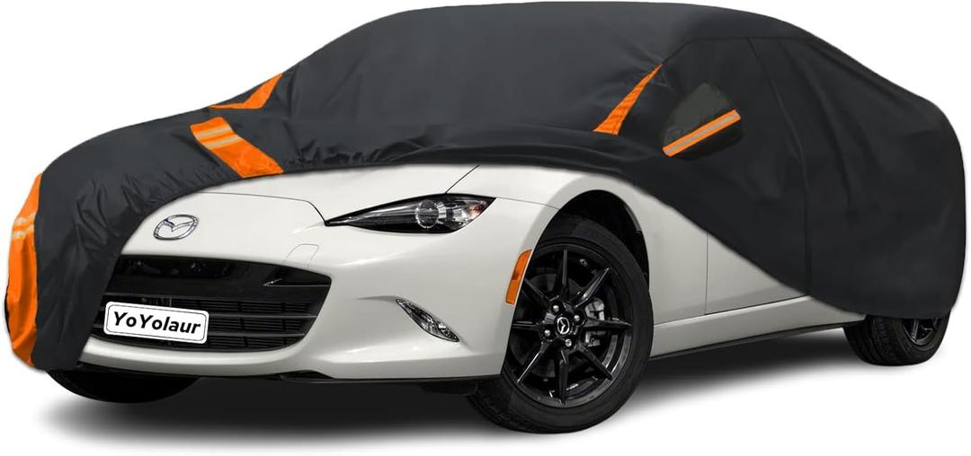10-Layer for Mazda Miata MX-5 MX5 Car Cover Waterproof All Weather for Automobiles, Outdoor Full Exterior Covers Soft Cotton Lining with Door Zipper, Fit for Mazda Miata 1990-2025