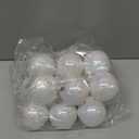 12 Pcs 3.15inch White Iridescent Christmas Ball Ornaments, DIY Plastic Shatterproof Hanging Holiday Decorations for Birthday Party, Festive Displays, Home Decor, Weddings