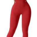 YEOREO Women Long Sleeve Workout Jumpsuit Zip Up Romper Bottom Pants Bodysuit Bodycon Sexy One Piece (Red, L)