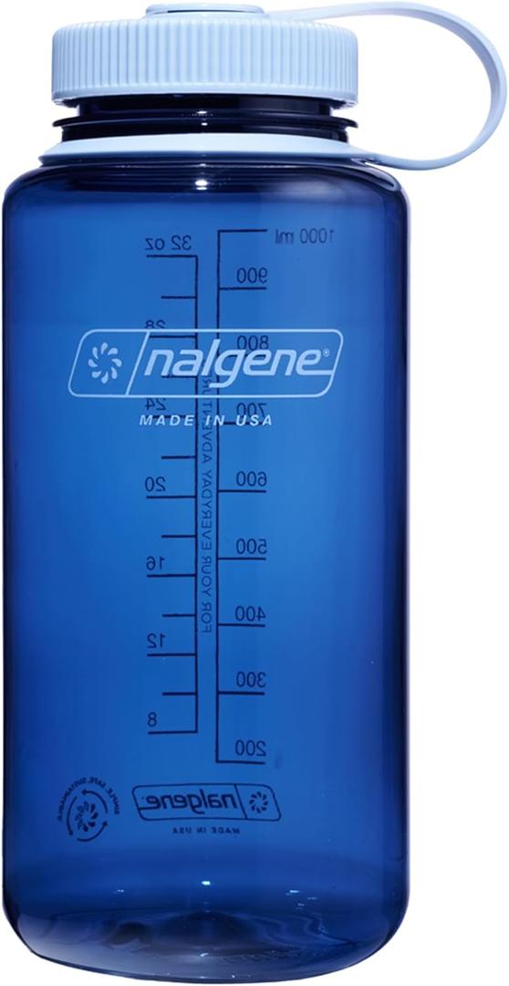 Nalgene 32 oz Wide Mouth Water Bottle | BPA-Free, Durable & Leak Proof, Lightweight Bottle for Hiking & Gym, Work & Travel (Indigo)