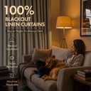 MIULEE Extra Wide Natural Pinch Pleated Blackout Linen Curtains, L102 x W60