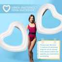 Junkin 47. 3 x 39. 4 Inch White Heart Pool Float Bachelorette Inflatable Swim Float Bride Pool Water Ring Loungers Tube Swimming for Engagement, Wedding, Summer Beach Party(2 Pcs)