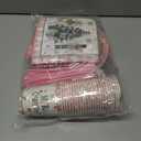 Christmas Party Tableware Decorations, 144pcs Pink Christmas Paper Plates and Napkins, Cups, Forks and Knives Xmas Paper Dinnerware for Winter Holiday Party Supplies