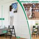 3-Step Folding Ladder, Heavy Duty Ladders for Home & Kitchen, Folding Ladder Easy to Store, Tall Ladder for Adults, Anti-Slip & Space-Saving Step Ladder, 330 Lbs Capacity