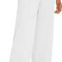 M MOTEEPI Women Sweatpants Wide Leg 30" Lounge Sweat Pants Casual Baggy Trousers with Elastic Waist Straight Leg (White)