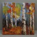 the stream design Birch Tree Artwork Canvas Painting: Trees Wall Art Autumn Forest Nature Landscape Picture Hand Painted Textured Aspen Print Decor for Living Room Bedroom Office Home