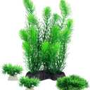 MyLifeUNIT Aquarium Plants, Artificial Aquarium Decorations for Fish Tank Decor, Pack of 4