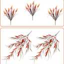 Artificial Hanging Flowers for Outdoors, Realistic UV Resistant Fake 6Pcs Fall Outdoor Flowers with 4Pcs Faux Lavender Hanging Plants for Porch Patio Planter Garden Outside Yard (Orange)