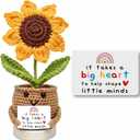 Teacher Appreciation Gifts for Women, Teacher gifts for Women - Gifts for Teachers Appreciation Week, End of Year, Birthday, Back To School - Positive Crochet Sunflower Handmade, Teacher Crochet Gift