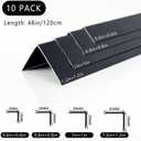 10 Pcs Aluminum Alloy Wall Corner Guards, 0.8" x 0.8" x 48" L-Shaped Metal Corner Protectors, 90 Angle, Black Edge Trim for Wall Protection and Decoration (Black, 48"x0.8"x0.8")