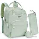 Dikaslon Diaper Bag Backpack with Portable Changing Pad, Pacifier Case and Stroller Straps, Large Unisex Baby Bags for Boys Girls, Multipurpose Travel Back Pack for Moms Dads, Mint Green
