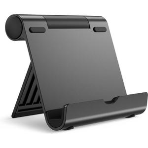 JETech Tablet Stand, Adjustable Portable Desktop Holder, Foldable Dock for iPad/iPad Pro/Air/Mini, Galaxy Tab A8/A7 Lite/A7/S8/S7, Kindle, Tab/Phones (4-11"), Black