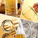 COKTIK 2 Pack Heavy Large Beer Glasses with Handle - 14 Ounce Glass Steins, Classic Beer Mug glasses Set