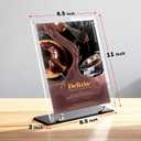 180 Adjustable Acrylic Sign Holder 8.5"x11", Magnetic Table Paper Display Stands with Solid Bases For Office, Double-Sided Clear Code Sign Menu Holder For Store