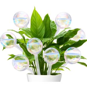 8 Pcs Plant Watering Globes,Glass Rainbow Gradient Plant Watering Globes,Self Watering Planter Insert,Automatic Plant Watering Devices for Indoor Outdoor,Flowerpot,Hanging Plants,Home Garden