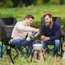 Supperella Movable Backrest Camping Chair for Adults with Cup Holder Folding Lawn Chairs for Outdoor Activities, Sports, Travel & Picnic, High Back