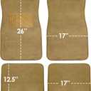 FH Group Car Floor Mat 4 Piece Set Driver's Seat with Heel Pad Deluxe Front 66 x 43 cm Rear 32 x 43 cm Beige