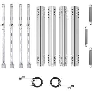 Safbbcue Replacement Parts Kit for Charbroil Advantage 463343819 463344116 463343819 466344116 Performance 463280419 Heat Plates G359-0003-W1 Burner Tube G466-2500-W1