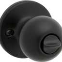 Kwikset Polo Entry Door Knob with Lock and Key, Secure Keyed Handle Exterior, Front Entrance and Bedroom, Matte Black, Pick Resistant SmartKey Rekey Security and Microban (1 Pack)