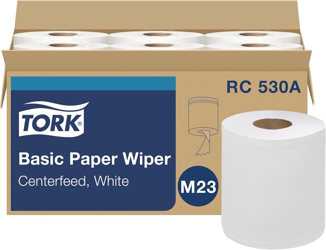 Tork Centerfeed Hand Towel White M23, One-at-a-time Dispensing, 6 x 530 Towels, RC530, 6 Count