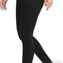 Fleece Lined Leggings Women with Pockets - High Waisted Winter Thermal Yoga Pants (Small, Black)