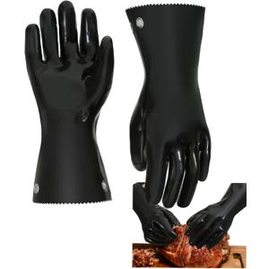 Insulated BBQ Gloves - Heat Resistant, No Stiff for Grill/Cooking/Pit, Grilling & Meat Gloves, Smoker Accessories