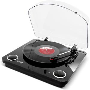 ION Audio Max LP Black |Three Speed Vinyl Conversion Turntable with Stereo Speakers, USB Output to Convert Vinyl Records to Digital Files and Standard RCA & Headphone Outputs