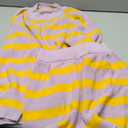 Fnortc Womens Striped Two Piece Outfit Strapless Tube Top Wide Leg Pants Matching Set Summer Beach Vacation Lounge Wear (Pink And Yellow,S)