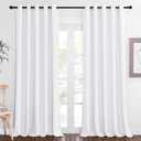 NICETOWN Extra Long Room Darkening Curtain 102 inches Long, Grommet Patio Door Curtain Thermal Drape Sound Reducing for Living Room/Bedroom (White, W66 x L102, 1 Panel)