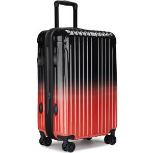 Carry On Luggage, 20 Inch Expandable Hardside Carry On Suitcase With Wheels, Hardshell Spinner Small Luggage with TSA Lock (Orange)