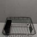 Sweet Home Collection 2 Piece Dish Drying Rack Set Drainer with Utensil Holder Simple Easy to Use Fits in Most Sinks, 14.5" x 13" x 5.25", Black