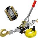 SENKEYFE Come Along Winch Heavy Duty, 10FT 2T Come Along Pulling Tool 2 Gears 2 Hooks, Cable Winch Puller, Come Along Power Puller Ratchet Tool for Construction Automotive Farm Fences (with Straps)