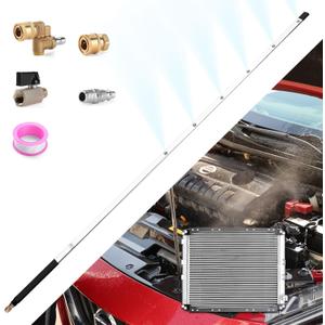 40 Inch Pressure Washer Wand for Car Radiator Cleaning Tools, Dual-Use Radiator Cleaner Wands for Pressure Washer & Pressure Air Pump Flush Car Truck Radiator Power Washer Wand with 6 Nozzle Tips
