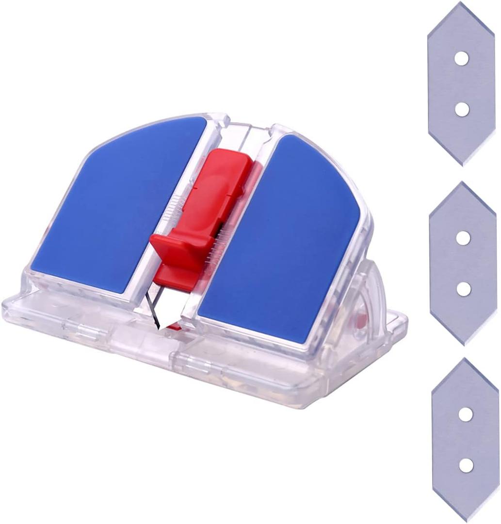 Mat Cutter 45 & 90 Degree Bevel Mat Board Cutter with 3 Replacement Blades Professional Beveled Cut Tool for Art Picture Framing Foam Board Card Board (Blue + 3 Replacement Blades)