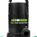 Aeromixer Tall 3/4 HP Submersible Mixing + Aerating Pump - Submersible Water Pump for Nutrient Mixing and Aerating, Electric Garden Water Pumps, Heavy Duty Outdoor Pumps for Farming and Gardening