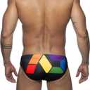 Men's Bikini Swimwear Sexy Low Rise Swimming Briefs with Adjustable Drawstring (Black, L)